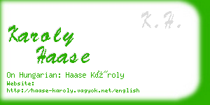 karoly haase business card